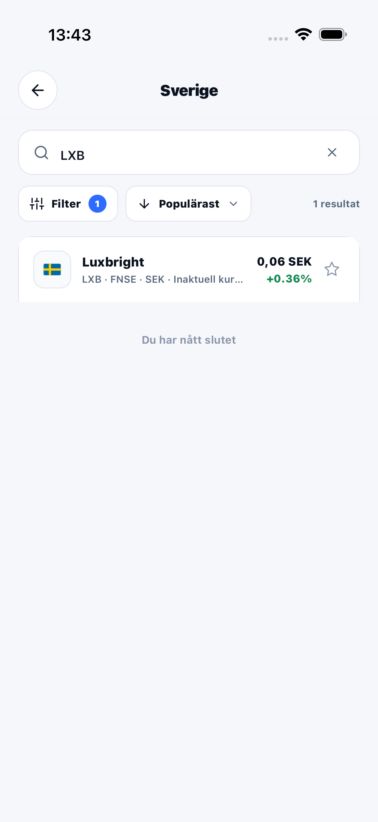 Sökning efter Luxbright i Investiqs bolagslista